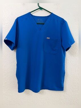FIGS Chisec Three-Pocket Scrub Top for Men - Royal Blue - S